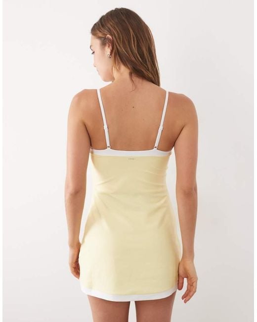 Abercrombie & Fitch Natural Ypb Sculpt Workout Mini Dress With Sweetheart Neck