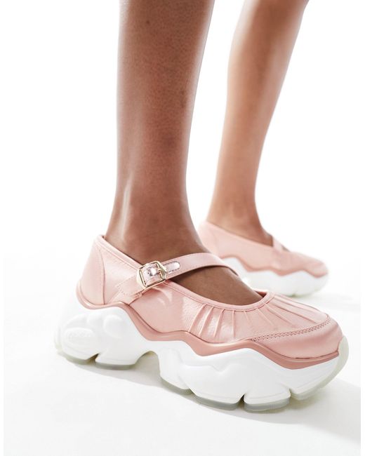 Buffalo Pink Binary Ballet Flat Sandals
