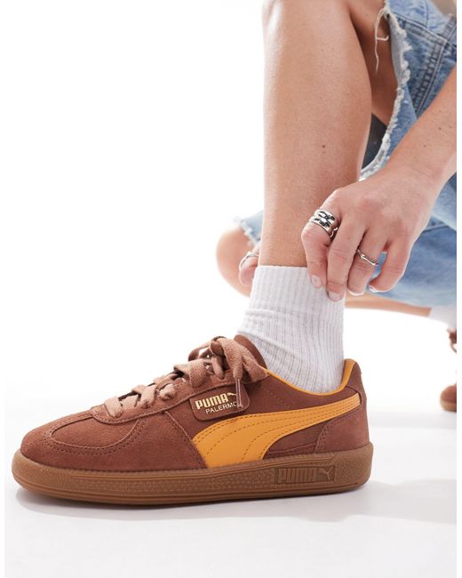 Palermo - sneakers marroni e arancioni di PUMA in Brown