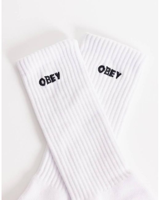 Obey White Bold Socks