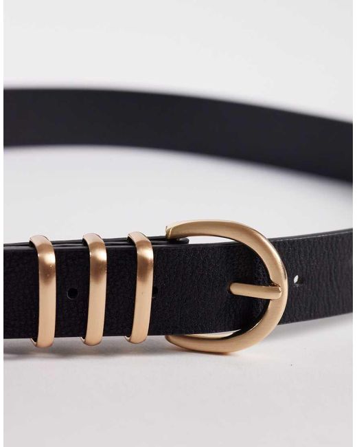 Vero Moda White Faux Leather Belt With Multi Keeper