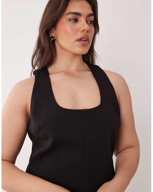 Forever New Black Tailored Scoop Mini Dress