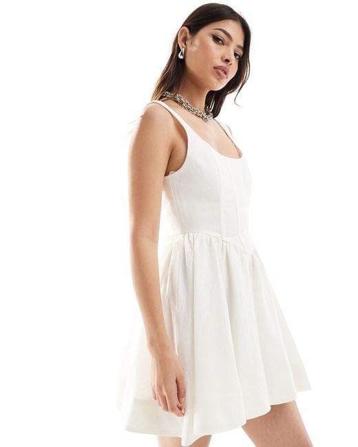 EVER NEW White Corset Style Mini Dress