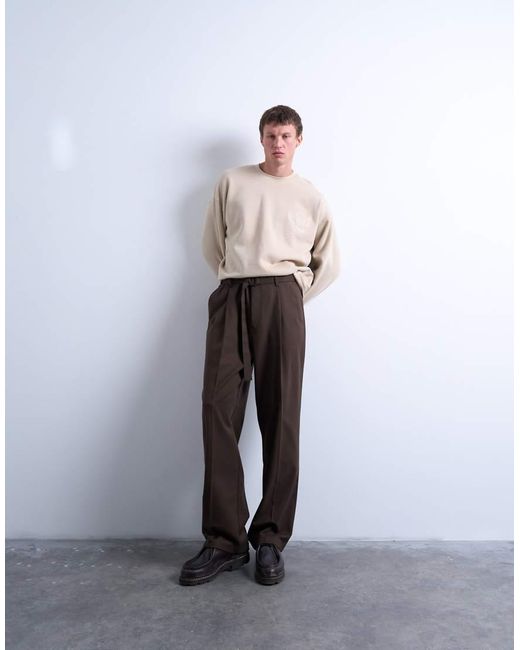 Topman Gray Oversized Fit Sweatshirt With Raised Floral Print for men