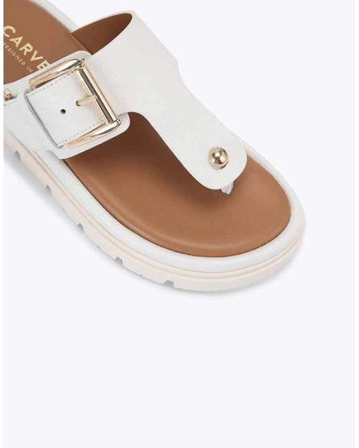 Carvela Kurt Geiger White Pavilion T Bar Mule Flat Sandals