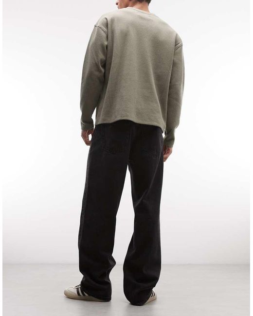 Weekday Black Galaxy Loose Fit Straight Leg Jeans for men