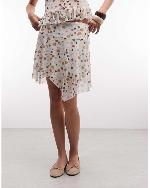 Reclaimed Vintage White Asymmetrical Mini Skirt
