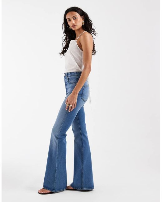 ASOS Blue Power Stretch Sculpt Flare Jeans