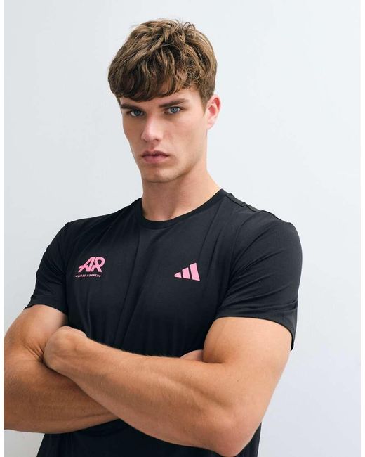 Adidas Originals Blue Adidas Running Adi365 Ar T-Shirt With Back Print for men