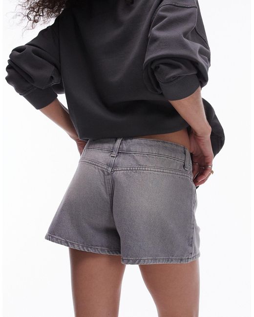 Pantalones muy cortos vaqueros con lavado TOPSHOP de color Gray