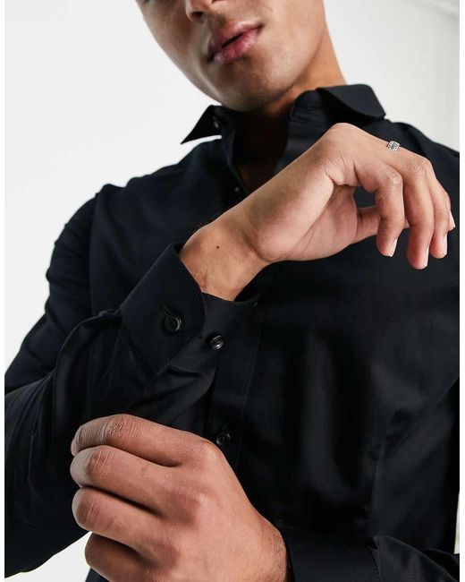 Jack & Jones Blue Premium Super Slim Fit Stretch Smart Shirt for men