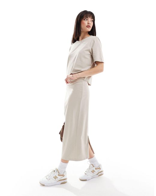 ONLY White Jersey Midi Skirt Co-ord