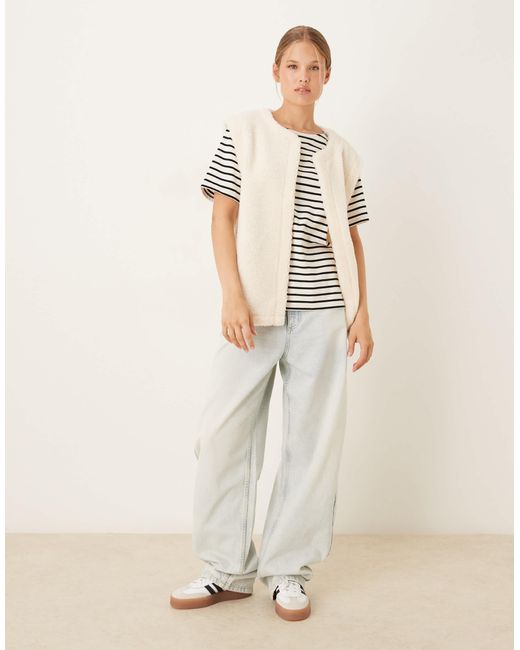 ASOS Natural Borg Fleece Vest