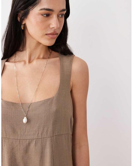 ASOS Natural Square Neck Bodycon Mini Sundress