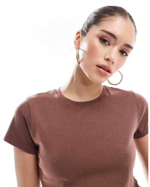 Cotton On Brown 90's Fitted Baby Tee