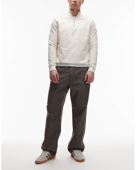 Jean baggy classique - marron à carreaux écossais Obey pour homme en coloris White