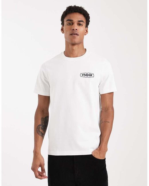 Farah White Hawthorne Graphic T-shirt for men