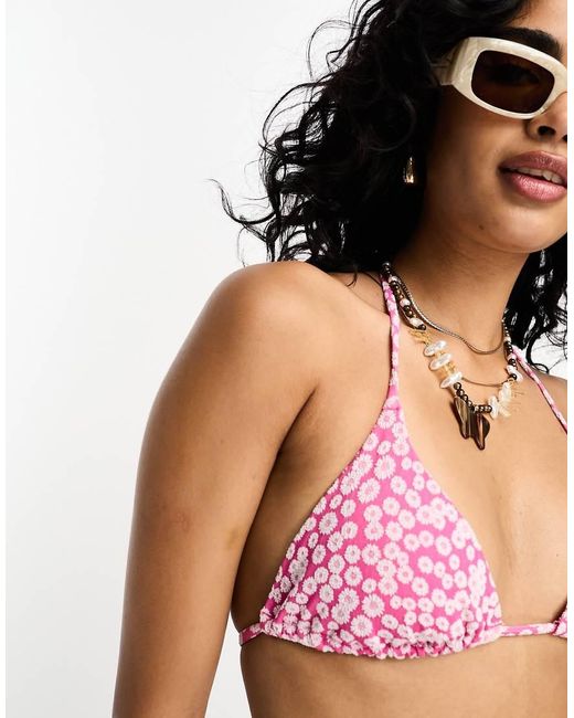 & Other Stories Pink Halter Bikini Top