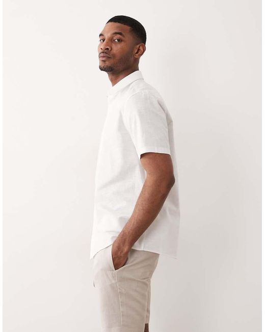 ASOS Natural Tailored Linen Rich Slim Shorts for men