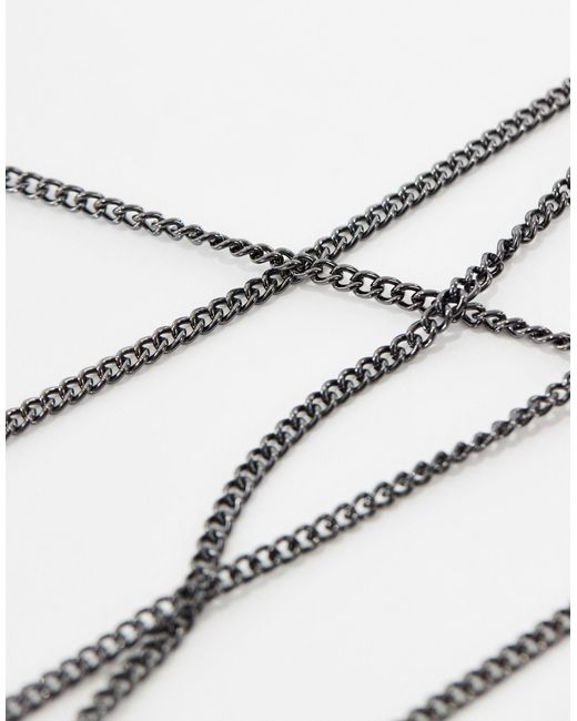 ASOS Black Draped Chain Body Harness for men