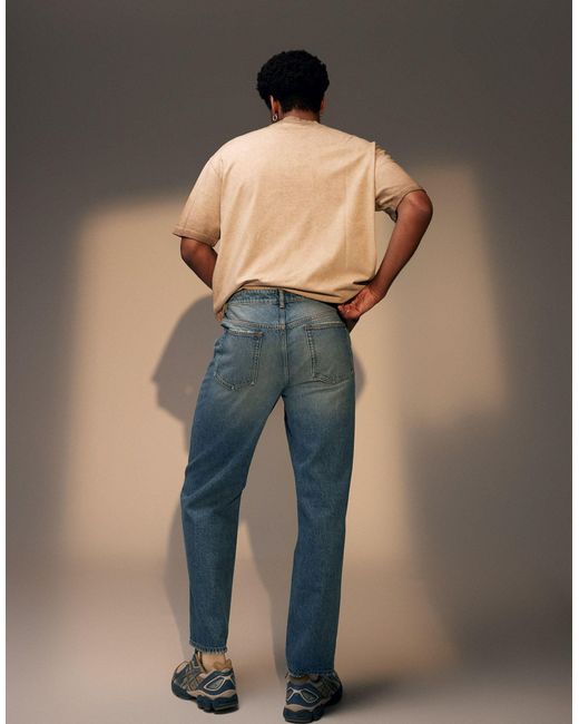 Jeans ampi lavaggio medio di Topman in Gray da Uomo