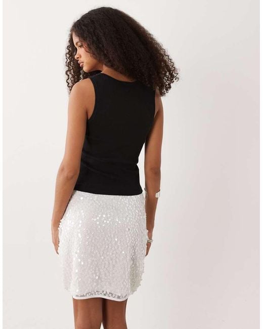 New Look Pink Sequin Mini Skirt