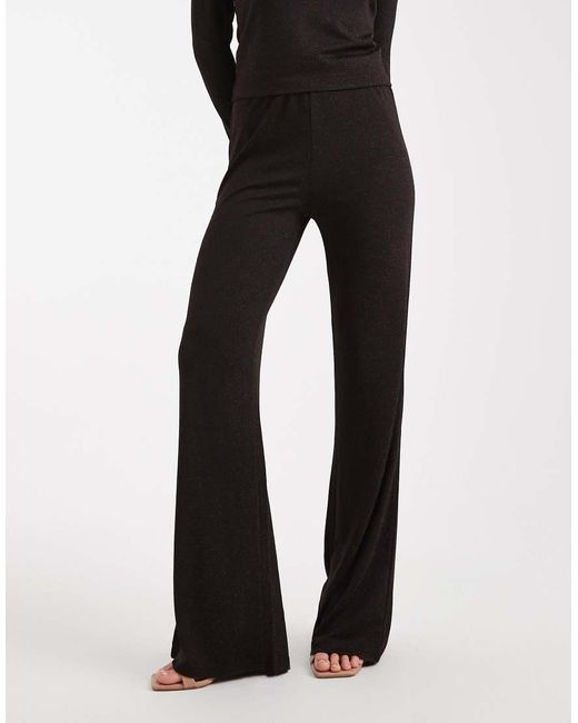 Vero Moda Brown Glitter Wide Leg Trouser Co-Ord