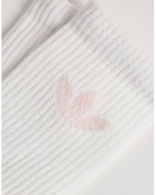 Adidas Originals Natural 3 Pack Trefoil Crew Socks