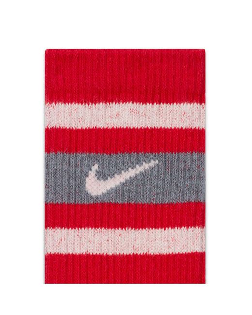 Nike - everyday cushioned plus - confezione da 6 paia di calzini ammortizzanti di Nike in Red da Uomo
