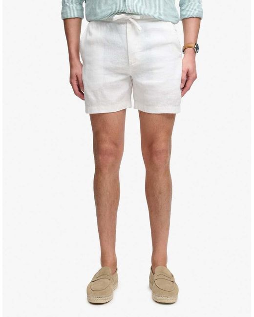 Superdry Blue Linen Shorts for men