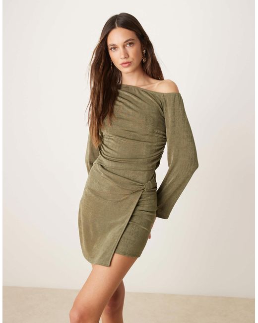 ASOS Natural – strukturiertes, schulterfreies oberteil
