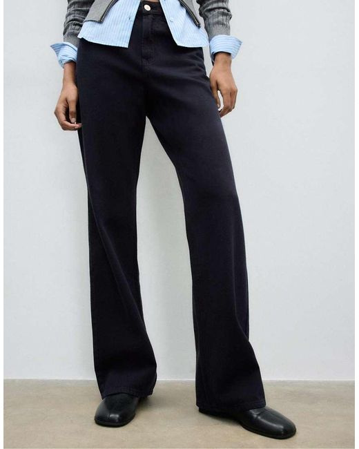 Stradivarius White D92 Straight Wide-leg Jeans
