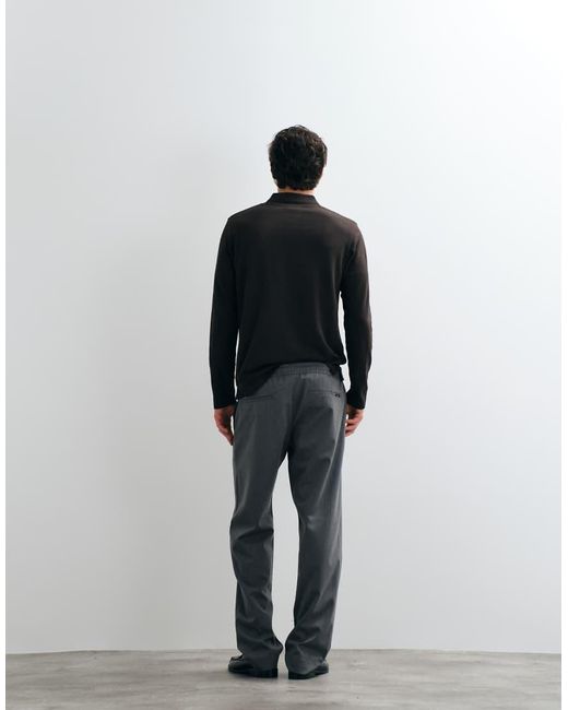 Jack & Jones Gray Straight Fit Drawstring Trousers for men