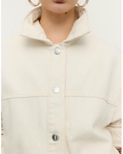 Stradivarius Blue Jacket With Patch Pockets