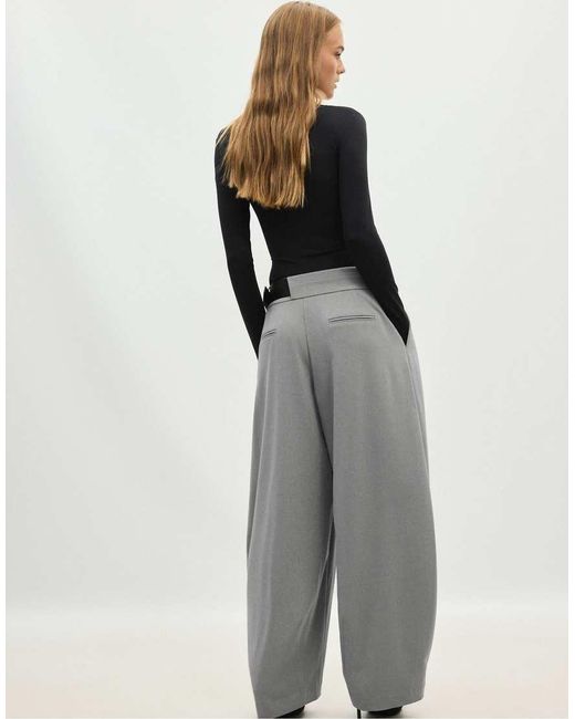 Stradivarius Black Petite Darted Smart Trousers With Belt