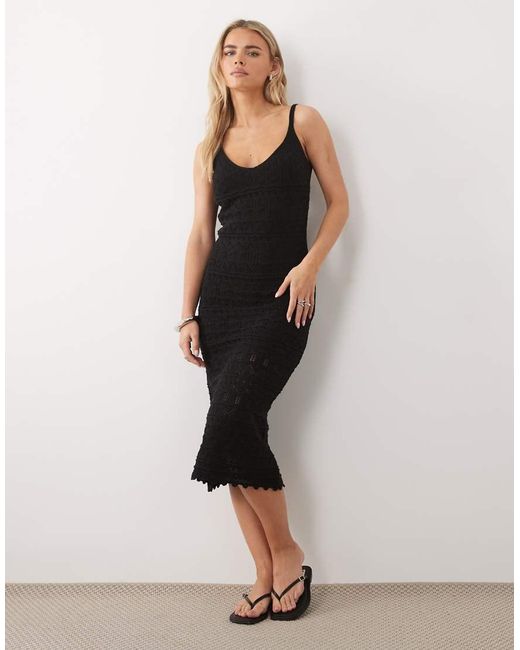 New Look Black Knitted Midi Dress