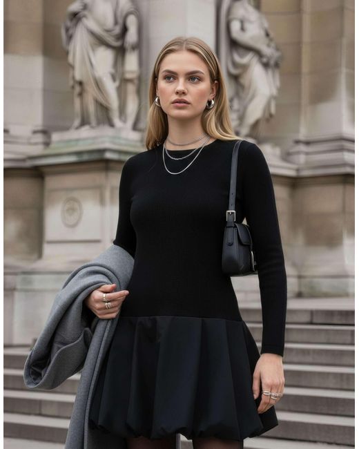 Robe courte HYPEDROP en coloris Black