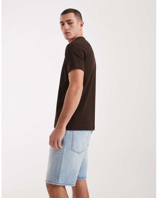 Only & Sons Black Edge Straight Fit Denim Shorts for men