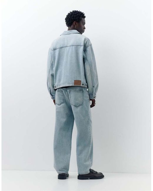 Pull&Bear Blue Denim Trucker Jacket for men