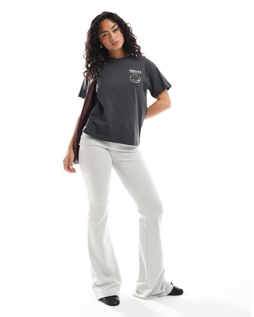 JJXX Gray Boxy T-shirt With Nirvana Print