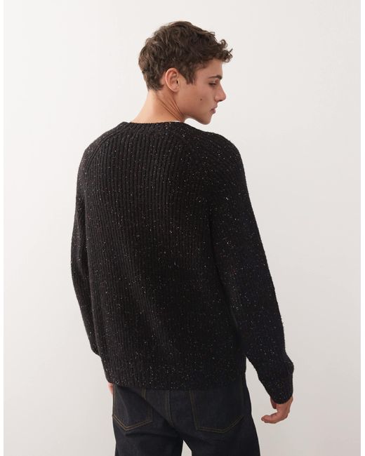 Pull oversize en laine mélangée - moucheté Weekday pour homme en coloris Black