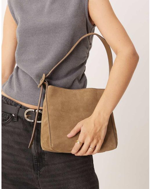 Borsa Da Spalla Classica Squadrata di Mango in Gray