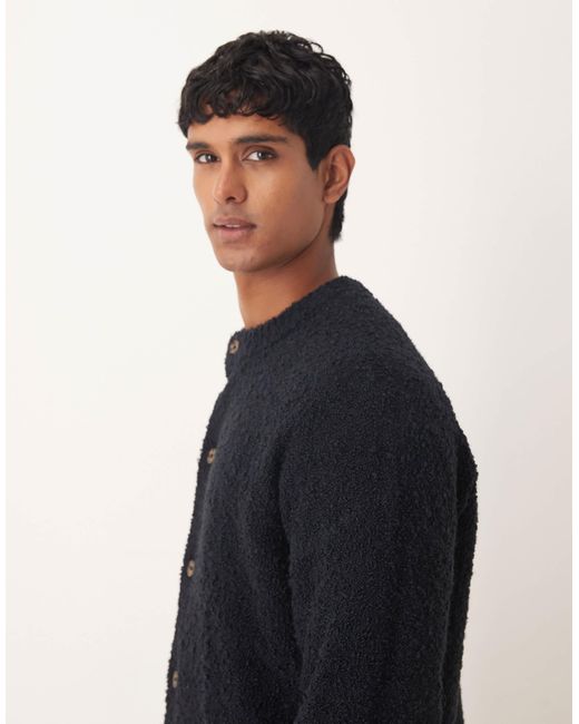 Gilet décontracté en maille bouclée avec col ras ASOS pour homme en coloris Blue