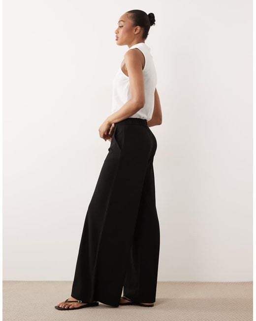 JDY Tall Black High Wasted Wide Leg Trouser