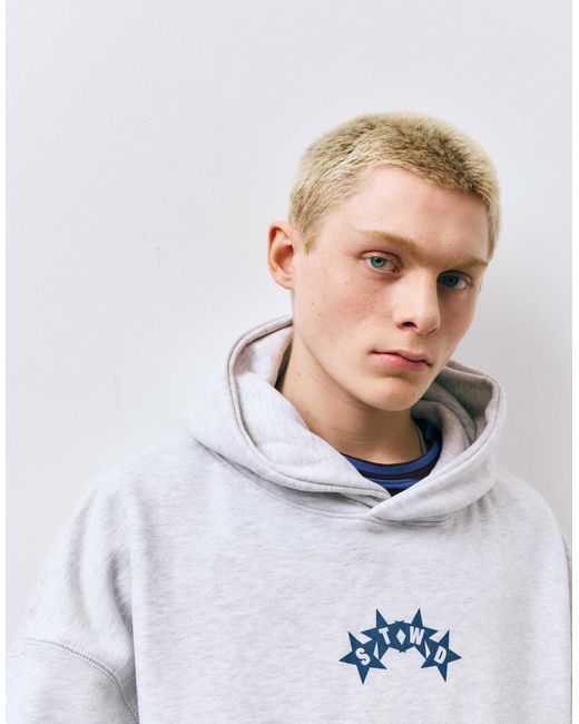 Pull&Bear – kastiger kapuzenpullover in Gray für Herren