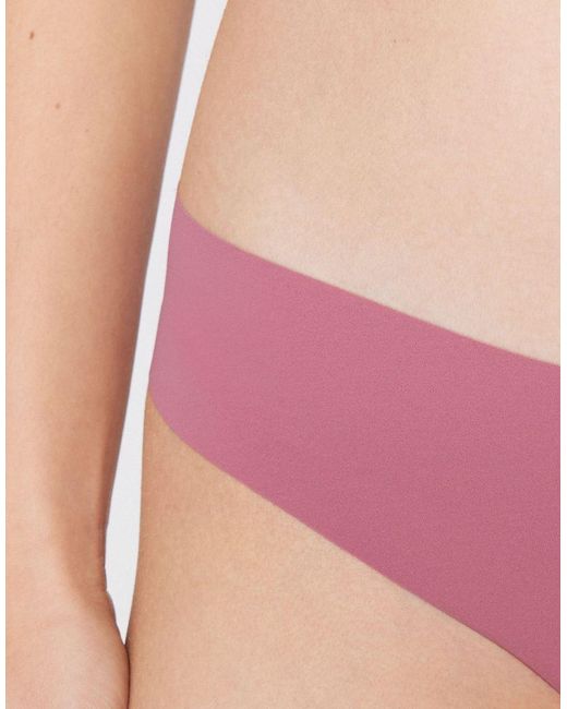 Tezenis Purple High-Leg Laser-Cut Brazilian Briefs