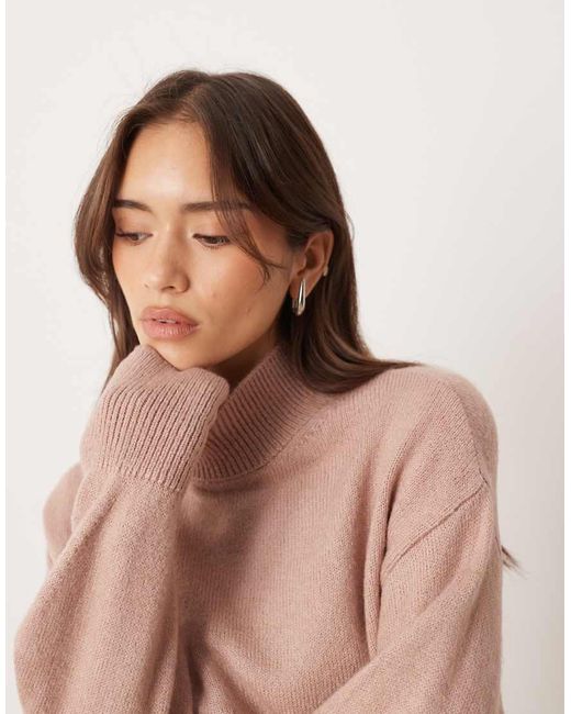 ASOS Brown Funnel Neck Jumper