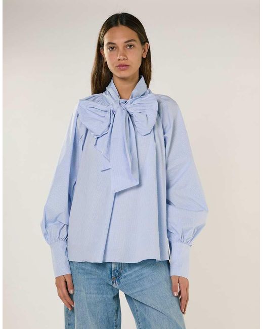 Glamorous Blue Raglan Volume Sleeve Blouse