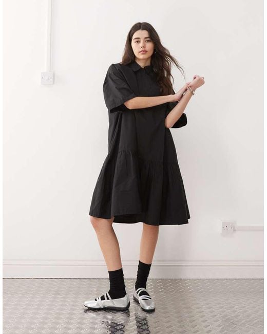 Collusion Black Shirt Dress
