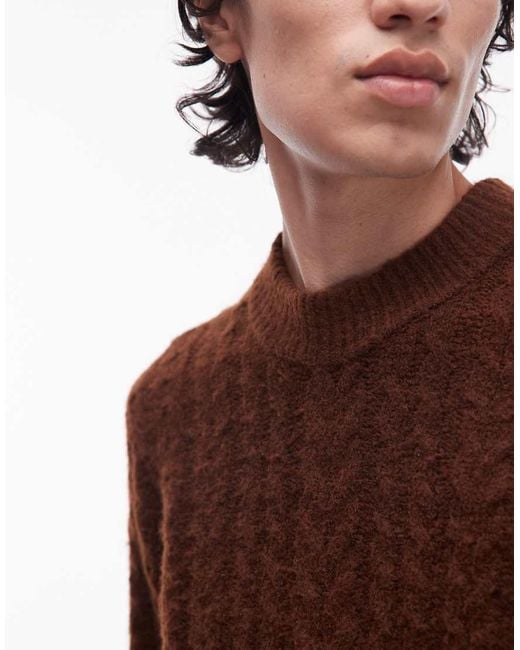Wrangler Purple Cable Knit Jumper for men